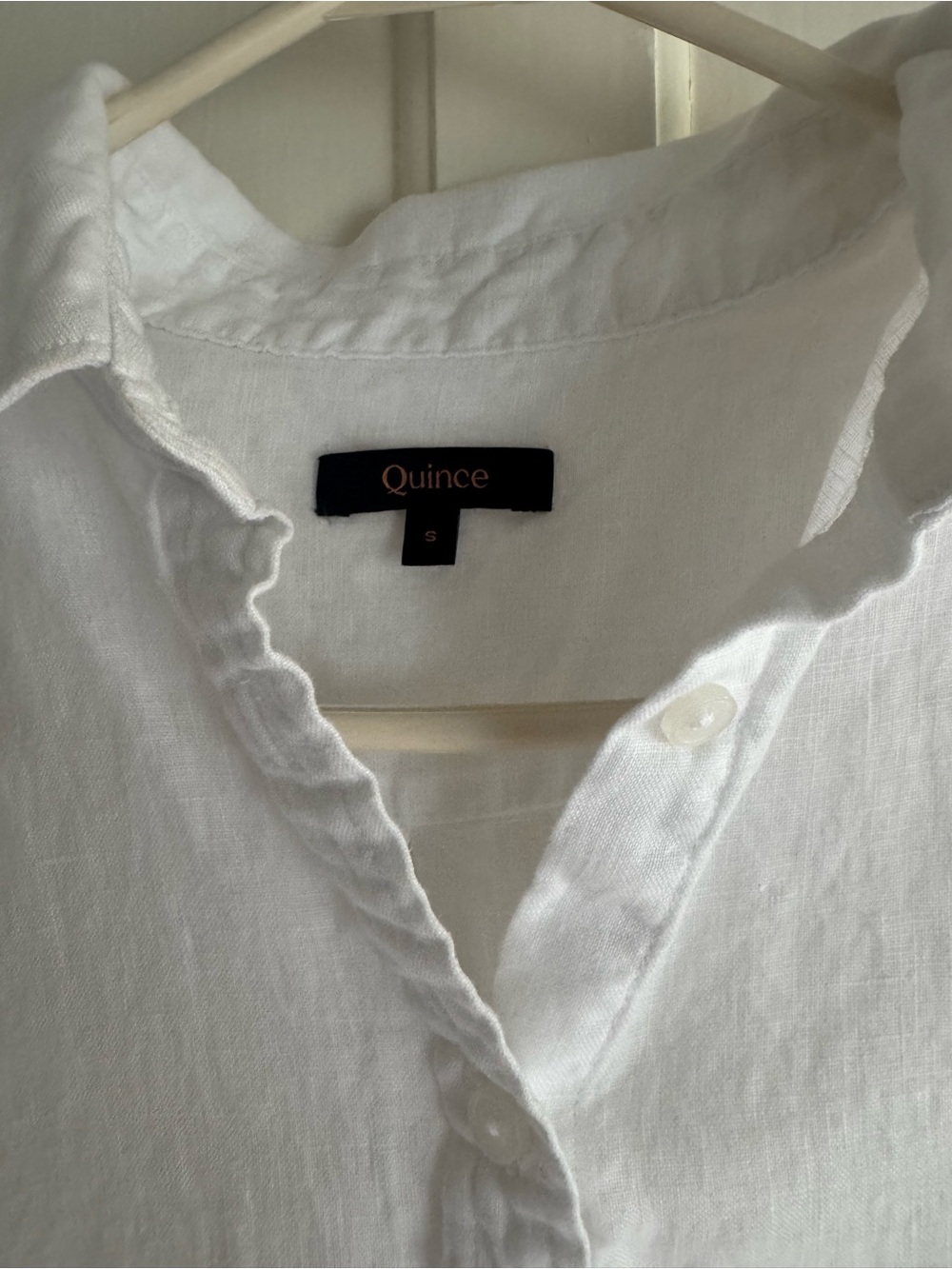 Quince White Linen Button-Front Shirt - Picture 3 of 4